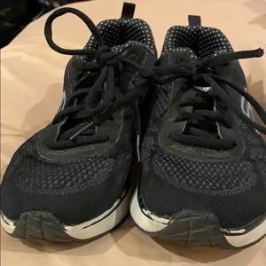 Black Skech-Air Memory Foam Tennis Shoes